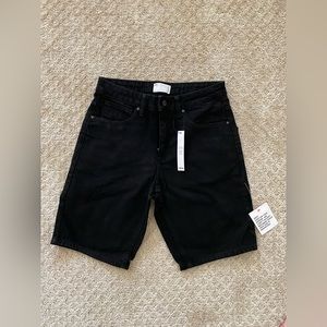 ASOS Design classic rigid denim shorts in black